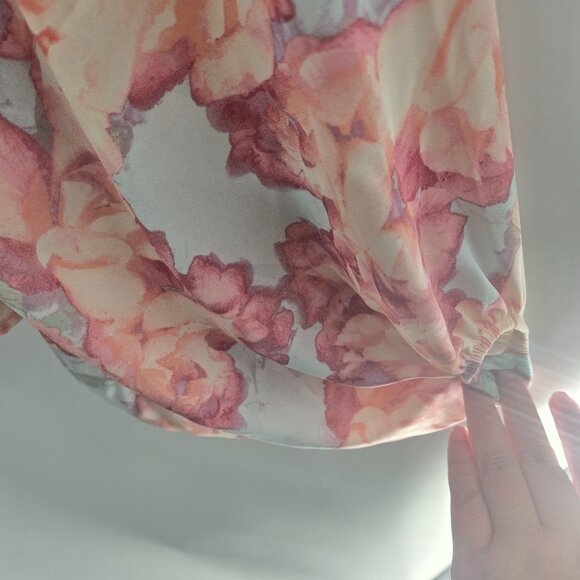 Forever 21 Contemporary Pastel Floral Off Shoulder Balloon Sleeves Small - Picture 3 of 8